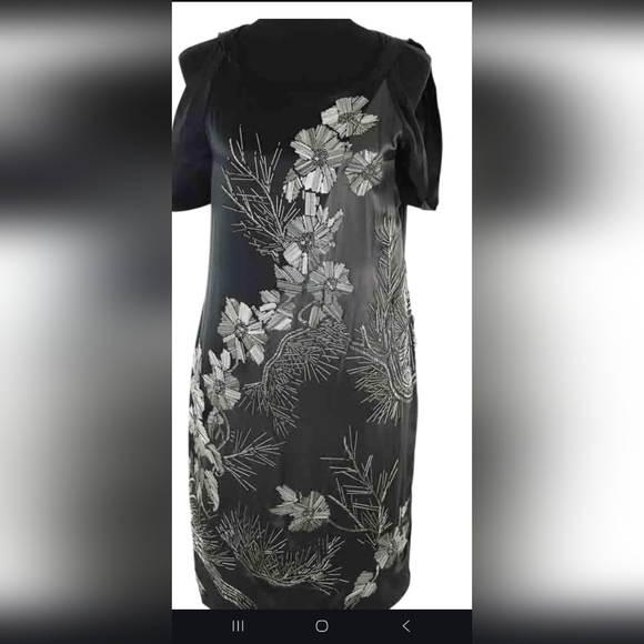 Diane von Furstenberg black silk Cold Shoulder cocktail dress - Picture 2 of 5